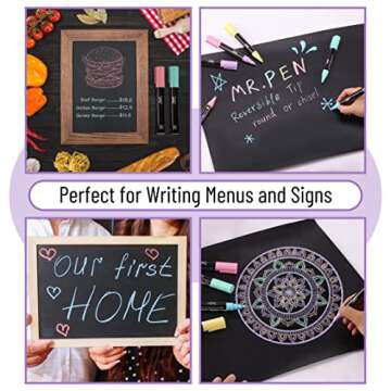 Mr. Pen- Chalk Markers, 6 Pack, Dual Tip, Pastel Colors, 8 Labels, Chalkboard Markers, Liquid Chalk Markers, Chalk Markers for Chalkboard, Chalk Pens, Chalk Marker, Glass Markers