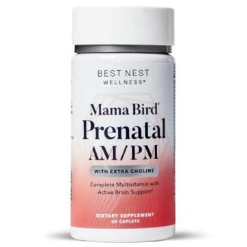Best Nest Wellness Mama Bird AM/PM Prenatal Multi Plus - Methylated Prenatal Multivitamin Supports H...