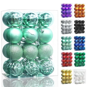 Lulu Home Christmas Ball Ornaments - 24 Ct Shatterproof Decorations for Trees & Crafts