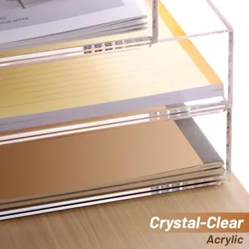 SANRUI 4-Tier Acrylic Stackable Letter Tray Desk Organizer