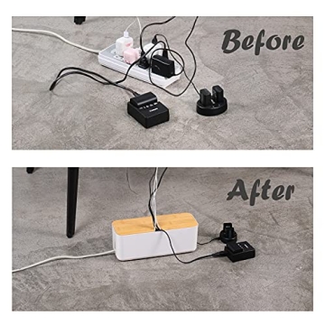 Changsuo Small White Cable Management Box for Tidy Spaces