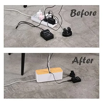 Changsuo Small White Cable Management Box for Tidy Spaces