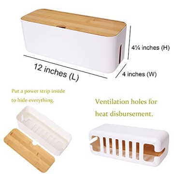 Changsuo Small White Cable Management Box for Tidy Spaces
