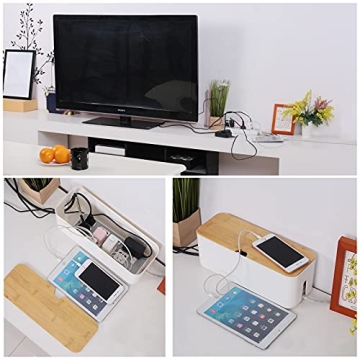 Changsuo Small White Cable Management Box for Tidy Spaces