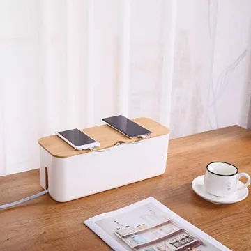 Changsuo Small White Cable Management Box for Tidy Spaces