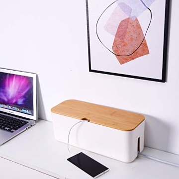 Changsuo Small White Cable Management Box for Tidy Spaces
