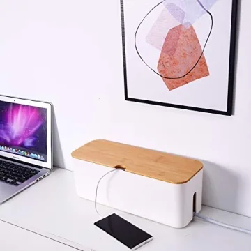 Changsuo Small White Cable Management Box for Tidy Spaces