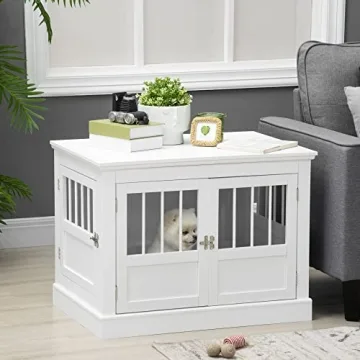 Stylish PawHut Dog Crate End Table for Small Pets