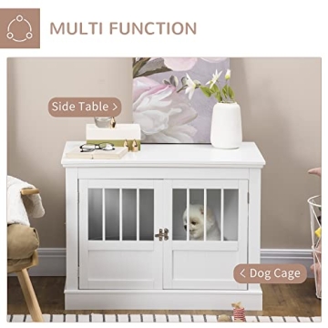 Stylish PawHut Dog Crate End Table for Small Pets