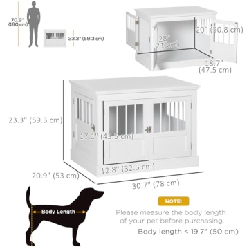 Stylish PawHut Dog Crate End Table for Small Pets