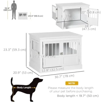 Stylish PawHut Dog Crate End Table for Small Pets