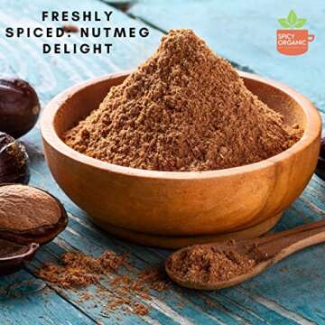 SPICY ORGANIC Ceylon Organic Nutmeg Powder (16 oz Pack)– Certified USDA Organic - Fresh Ground Nutmeg Spice for Baking, Cooking, Spices and Seasoning