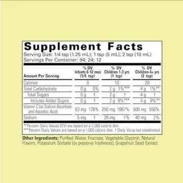 CHILDLIFE ESSENTIALS Liquid Vitamin C - Vitamin C Liquid for Kids, Toddlers, & Babies, Pure Vitamin C Supplement, Immune System Support, Natural Orange Flavor, 4 Fl Oz (Pack of 1)