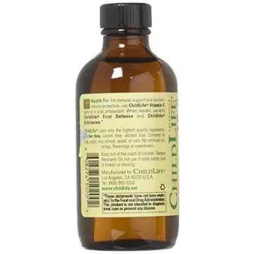 CHILDLIFE ESSENTIALS Liquid Vitamin C - Vitamin C Liquid for Kids, Toddlers, & Babies, Pure Vitamin C Supplement, Immune System Support, Natural Orange Flavor, 4 Fl Oz (Pack of 1)