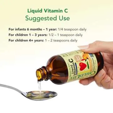 CHILDLIFE ESSENTIALS Liquid Vitamin C - Vitamin C Liquid for Kids, Toddlers, & Babies, Pure Vitamin C Supplement, Immune System Support, Natural Orange Flavor, 4 Fl Oz (Pack of 1)