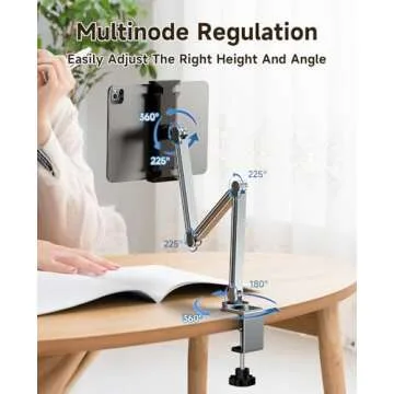 YICOSUN Adjustable Desk Mount - Super Grip Tablet Arm Holder - 360° Rotatable Stand for iPad Pro, T...