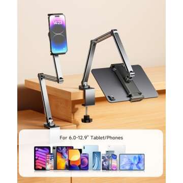 YICOSUN Adjustable Desk Mount for Tablets - Durable & Rotatable
