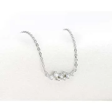 Moissanite Cluster Necklace – Elegant Sterling Silver Jewelry