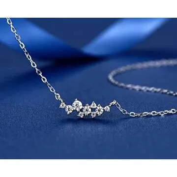 Moissanite Cluster Necklace – Elegant Sterling Silver Jewelry