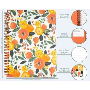 Durable Floral Mini Spiral Notebook for All Ages