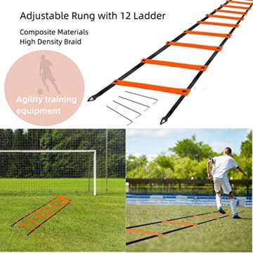 KATZEIST Agility Training Equipment, Kids Soccer Hurdles Agility Ladder Equipment Kit Footwork for F...
