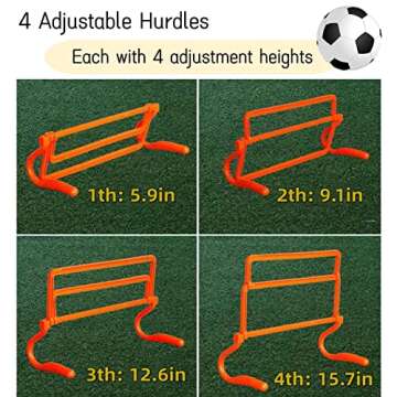 KATZEIST Agility Training Equipment, Kids Soccer Hurdles Agility Ladder Equipment Kit Footwork for Football, Soccer, Basketball Tennis & Athletes, Speed Agility Training kit, Orange