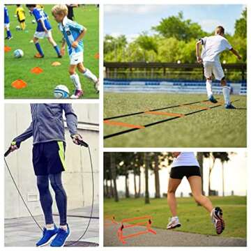 KATZEIST Agility Training Equipment, Kids Soccer Hurdles Agility Ladder Equipment Kit Footwork for Football, Soccer, Basketball Tennis & Athletes, Speed Agility Training kit, Orange