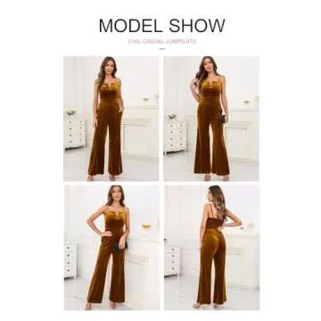 Elegant BLENCOT Velvet Jumpsuit with Adjustable Straps