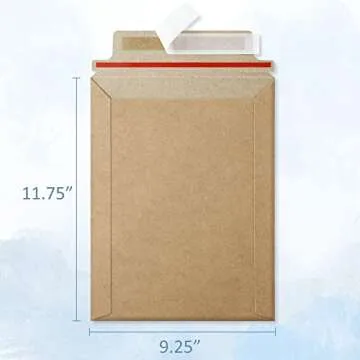 UCGOU 9x11 Mailing Envelopes 25 Pack Brown Rigid Cardboard Sheets Document Photo Mailers Stay Flat 9.25x11.75 Shipping Envelope