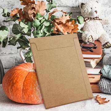 UCGOU 9x11 Mailing Envelopes 25 Pack Brown Rigid Cardboard Sheets Document Photo Mailers Stay Flat 9.25x11.75 Shipping Envelope