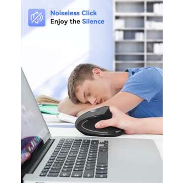 TECKNET Ergonomic Wireless Vertical Mouse - 4800 DPI