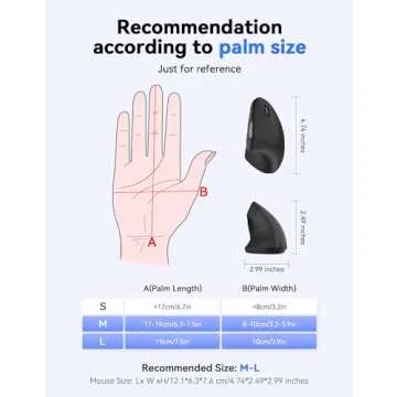 TECKNET Ergonomic Wireless Vertical Mouse - 4800 DPI
