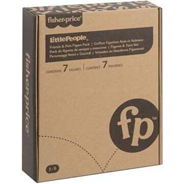 Fisher-Price Little People Friends & Pets Figure Pack, Set of 7 Character Figures for Toddlers and Preschool Kids Ages 1 to 5 Years