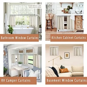 Farmhouse Boho Semi-Sheer Curtains for Kitchen & RV