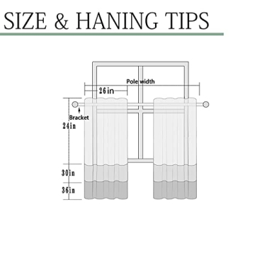 Farmhouse Boho Semi-Sheer Curtains for Kitchen & RV