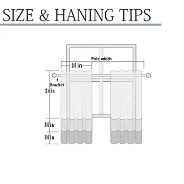 Farmhouse Boho Semi-Sheer Curtains for Kitchen & RV