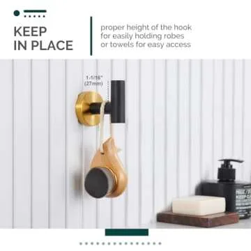 Stylish Black & Gold Stainless Steel Towel Hook