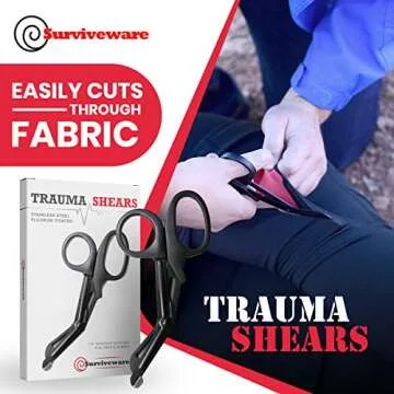 Surviveware Trauma & Bandage Shears for Nurses, EMTs, First Aid, 7.5 Inches