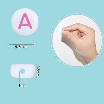 YMSDZHL Alphabet Beads A-Z 1400Pcs Letter Beads, Acrylic 4x7mm Round Letter Beads Kits,Black Digit and Colorful Smile Beads for Bracelets Necklaces DIY Jewelry Making (Colorful,1400PCS)