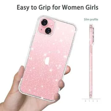 JJGoo Clear Glitter iPhone 13 Case - Stylish Protection