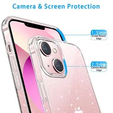 JJGoo Clear Glitter iPhone 13 Case - Stylish Protection