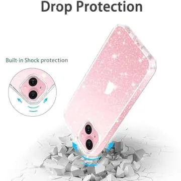 JJGoo Clear Glitter iPhone 13 Case - Stylish Protection