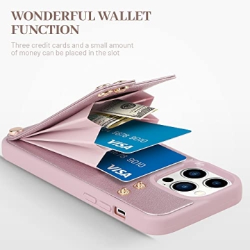 LAMEEKU Leather Wallet Case for iPhone 13 Pro Max