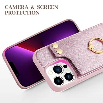 LAMEEKU Leather Wallet Case for iPhone 13 Pro Max