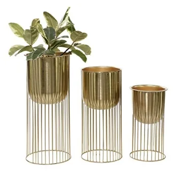 Deco 79 Gold Planter Set - Stylish Indoor and Outdoor Planters