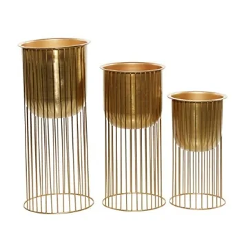 Deco 79 Gold Planter Set - Stylish Indoor and Outdoor Planters