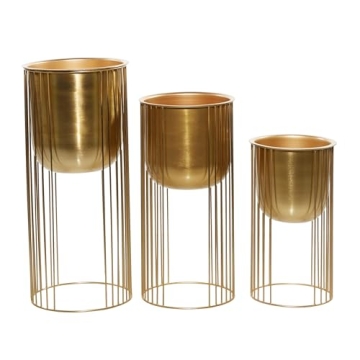 Deco 79 Gold Planter Set - Stylish Indoor and Outdoor Planters