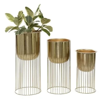 Deco 79 Gold Planter Set - Stylish Indoor and Outdoor Planters