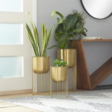 Deco 79 Gold Planter Set - Stylish Indoor and Outdoor Planters