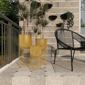 Deco 79 Gold Planter Set - Stylish Indoor and Outdoor Planters